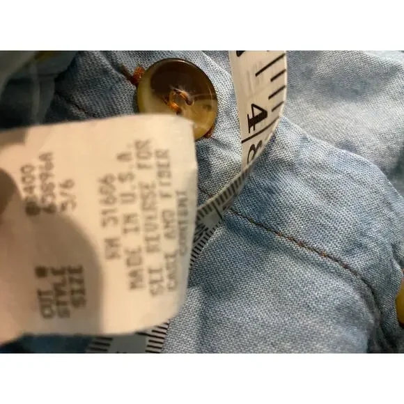 VTG Timeless Ticket Denim Light Wash Denim Midi Dress Cottagecore Size 6 USA - Picture 8 of 11